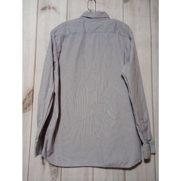 Banana‎ Republic Shirt Men's Extra Large Blue Red Button Front Long Sleeve - Picture 2 of 9